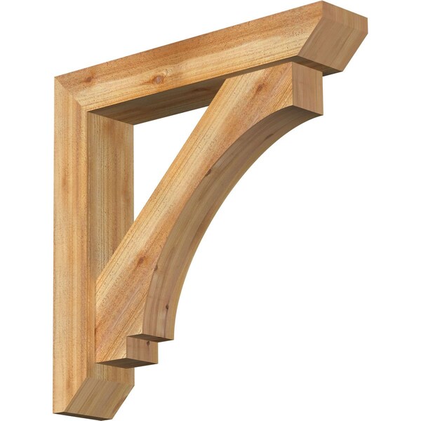 Ekena Millwork Imperial Slat Rough Sawn Bracket w/ Offset Brace, Western Red Cedar, 6"W x 30"D x 30"H BKT0604X30X30IMP06RWR - main
